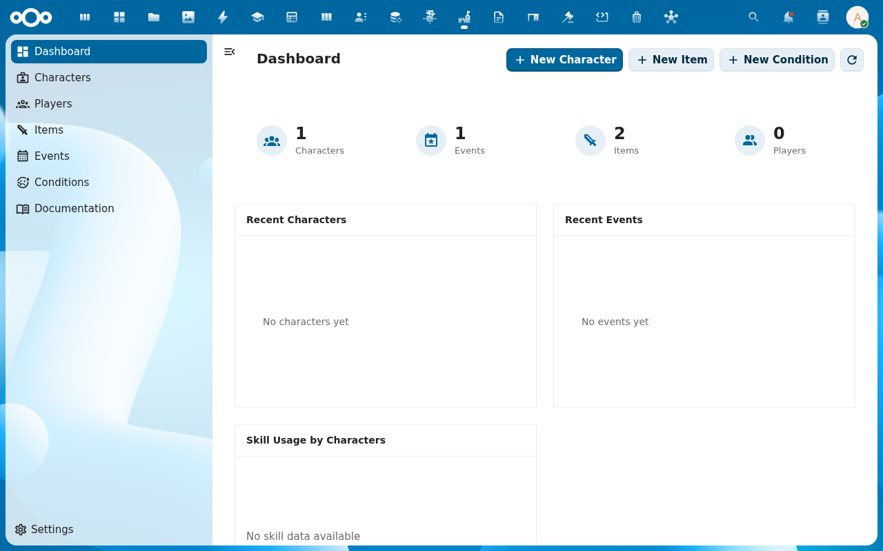 Larpinq dashboard