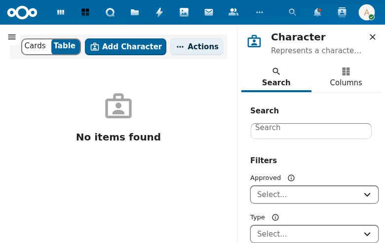 Character Management
